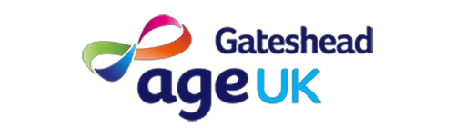 Gateshead Age UK logo with colorful design on a white background